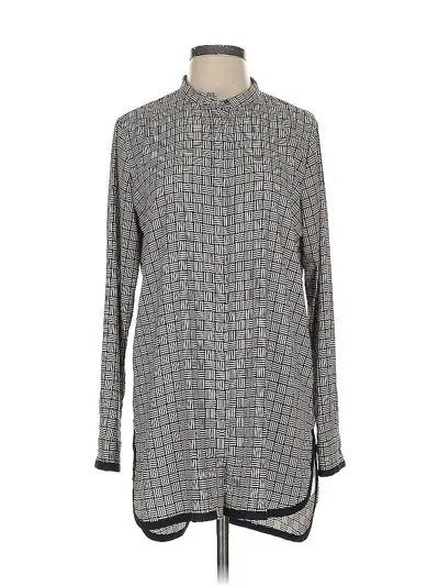 Pre-owned Ann Taylor Long Sleeve Blouse In Gray