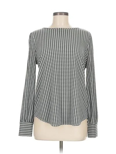 Pre-owned Ann Taylor Long Sleeve Blouse In Gray