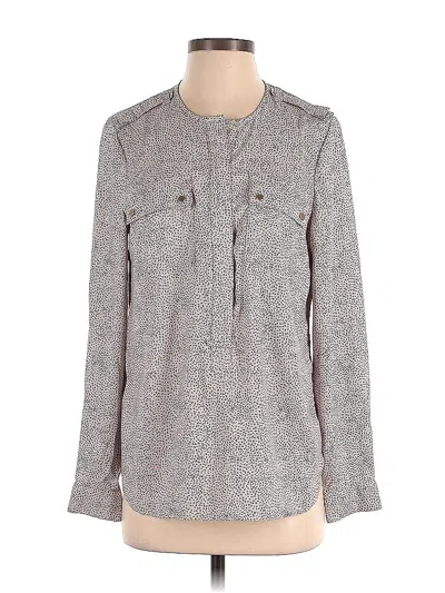 Pre-owned Ann Taylor Long Sleeve Blouse In Gray