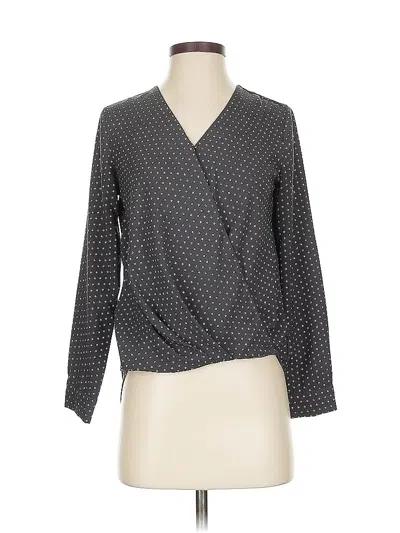 Pre-owned Ann Taylor Long Sleeve Blouse In Gray