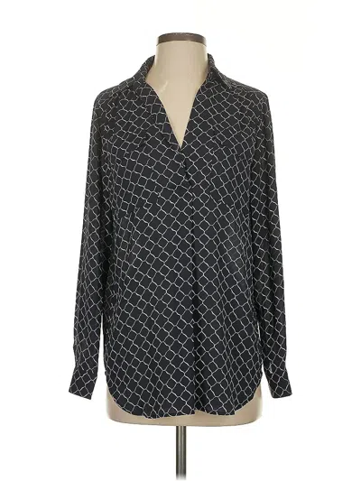 Pre-owned Ann Taylor Long Sleeve Blouse In Gray