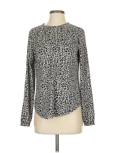 Pre-owned Ann Taylor Long Sleeve Blouse In Gray