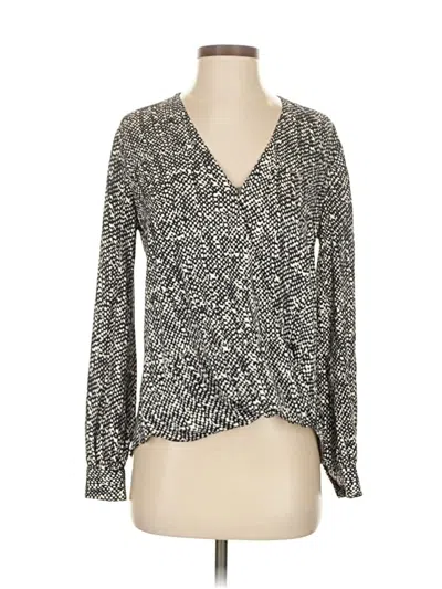 Pre-owned Ann Taylor Long Sleeve Blouse In Gray