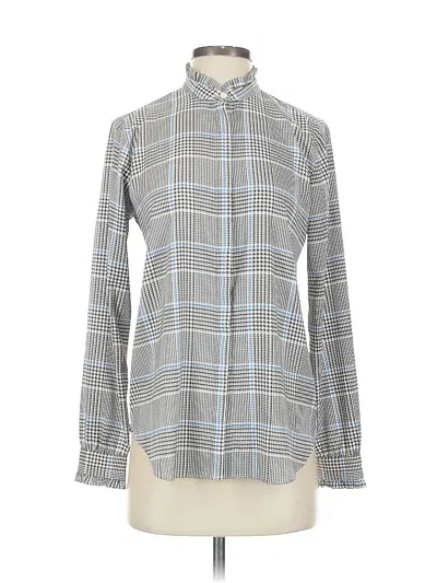 Pre-owned Ann Taylor Long Sleeve Blouse In Gray