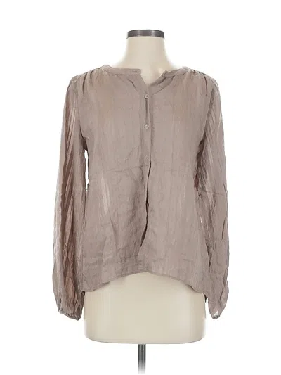 Pre-owned Ann Taylor Long Sleeve Blouse In Gray