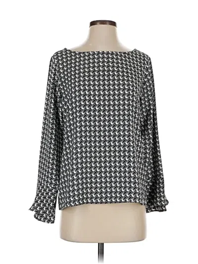 Pre-owned Ann Taylor Long Sleeve Blouse In Gray