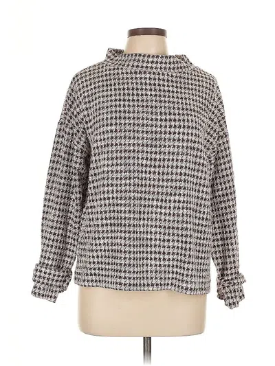 Pre-owned Ann Taylor Long Sleeve Blouse In Gray