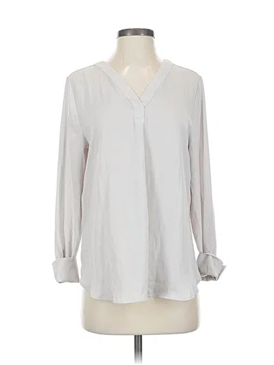 Pre-owned Ann Taylor Long Sleeve Blouse In Gray