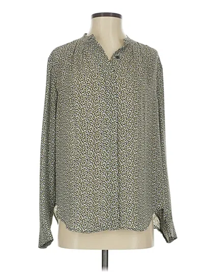 Pre-owned Ann Taylor Long Sleeve Blouse In Gray