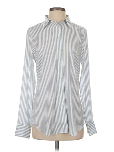 Pre-owned Ann Taylor Long Sleeve Blouse In Gray