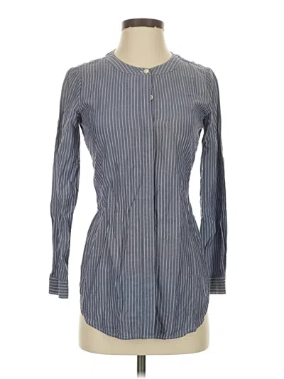 Pre-owned Ann Taylor Long Sleeve Blouse In Gray