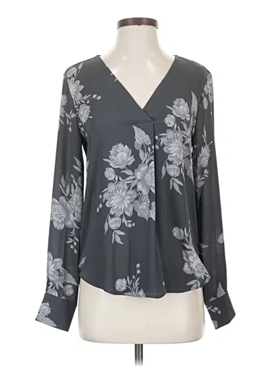 Pre-owned Ann Taylor Long Sleeve Blouse In Gray