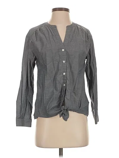 Pre-owned Ann Taylor Long Sleeve Blouse In Gray