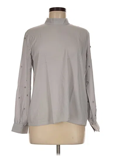 Ann Taylor Long Sleeve Blouse In Gray