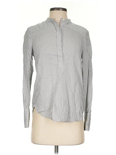 Pre-owned Ann Taylor Long Sleeve Blouse In Gray