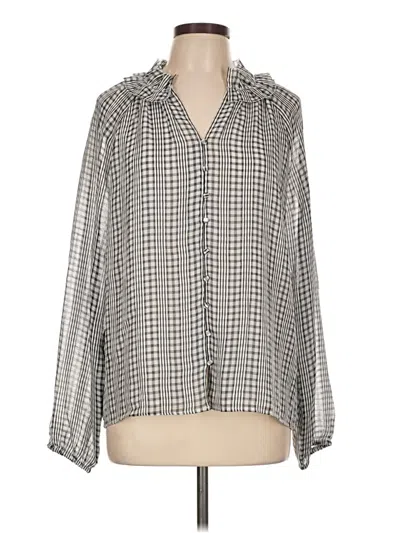 Ann Taylor Long Sleeve Blouse In Gray