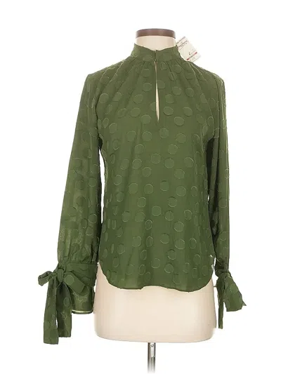 Pre-owned Ann Taylor Long Sleeve Blouse In Green