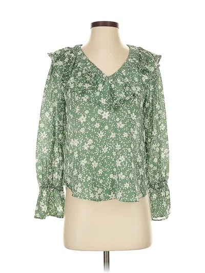 Pre-owned Ann Taylor Long Sleeve Blouse In Green