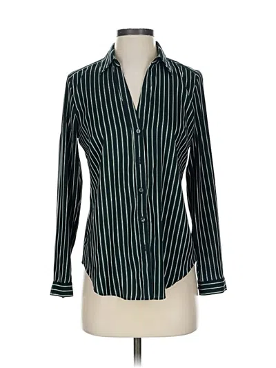 Pre-owned Ann Taylor Long Sleeve Blouse In Green