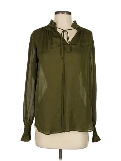Pre-owned Ann Taylor Long Sleeve Blouse In Green
