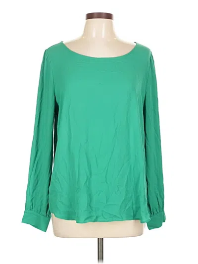 Pre-owned Ann Taylor Long Sleeve Blouse In Green