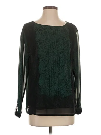 Pre-owned Ann Taylor Long Sleeve Blouse In Green