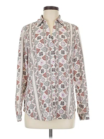 Pre-owned Ann Taylor Long Sleeve Blouse In Ivory