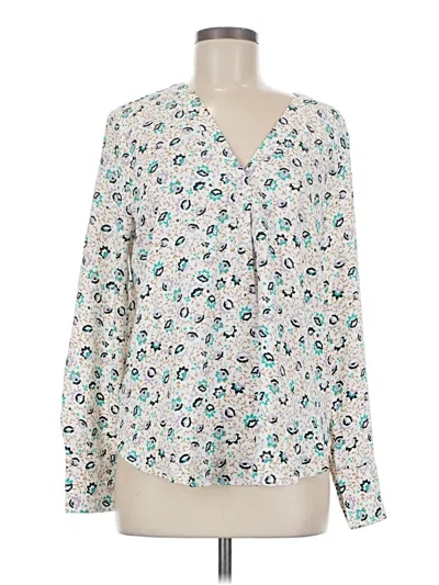Pre-owned Ann Taylor Long Sleeve Blouse In Ivory