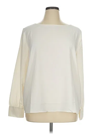 Pre-owned Ann Taylor Long Sleeve Blouse In Ivory