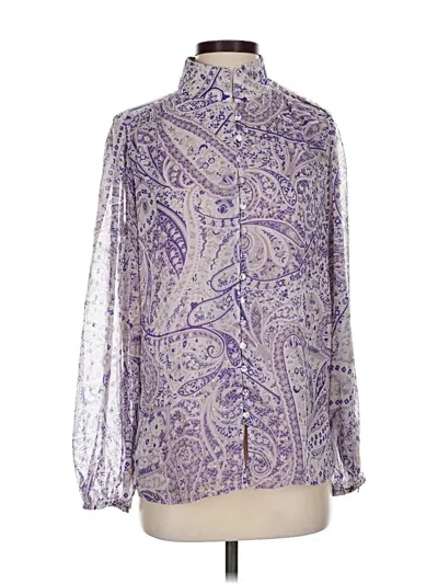 Ann Taylor Long Sleeve Blouse In Multi