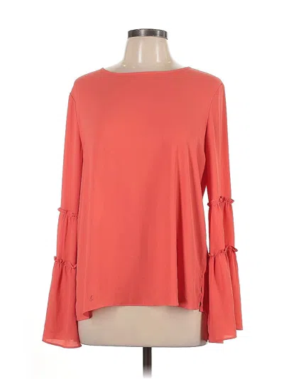 Pre-owned Ann Taylor Long Sleeve Blouse In Orange