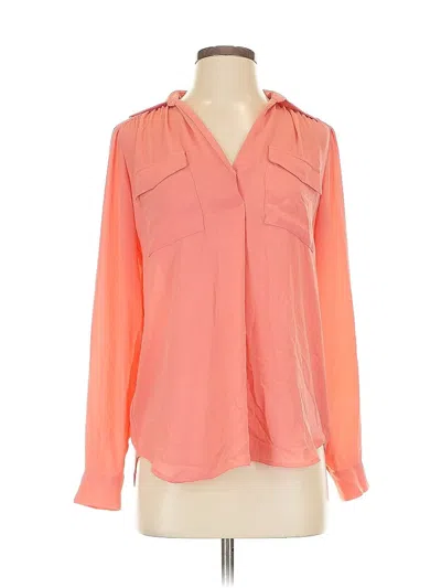 Pre-owned Ann Taylor Long Sleeve Blouse In Orange