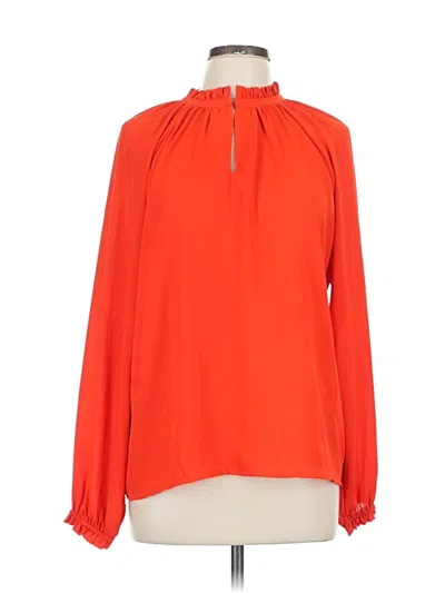 Pre-owned Ann Taylor Long Sleeve Blouse In Orange