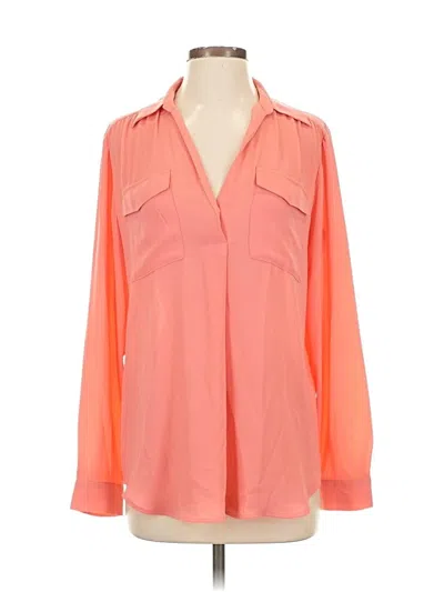 Pre-owned Ann Taylor Long Sleeve Blouse In Orange