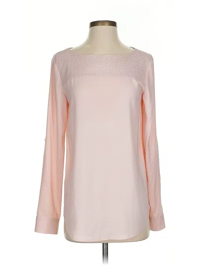 Pre-owned Ann Taylor Long Sleeve Blouse In Pink