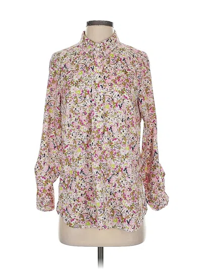 Pre-owned Ann Taylor Long Sleeve Blouse In Pink