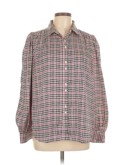 Pre-owned Ann Taylor Long Sleeve Blouse In Pink