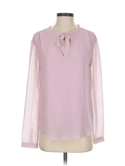 Pre-owned Ann Taylor Long Sleeve Blouse In Pink