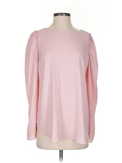 Pre-owned Ann Taylor Long Sleeve Blouse In Pink