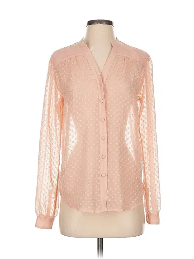 Pre-owned Ann Taylor Long Sleeve Blouse In Pink