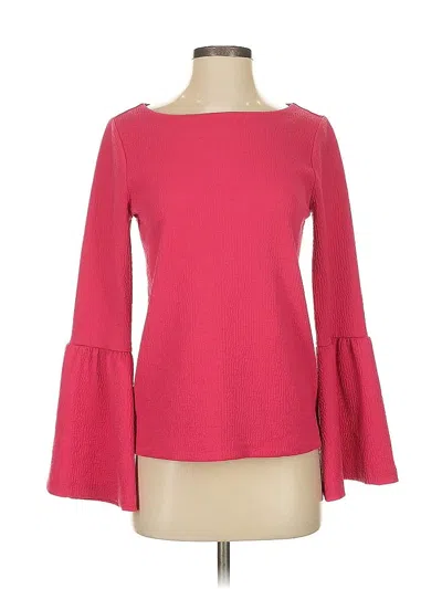 Pre-owned Ann Taylor Long Sleeve Blouse In Pink