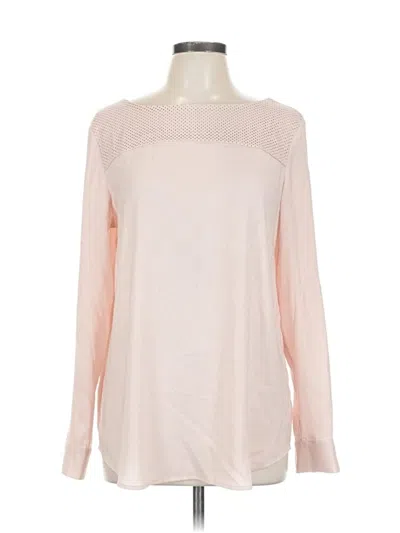 Pre-owned Ann Taylor Long Sleeve Blouse In Pink