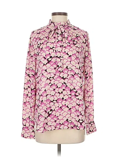 Pre-owned Ann Taylor Long Sleeve Blouse In Pink