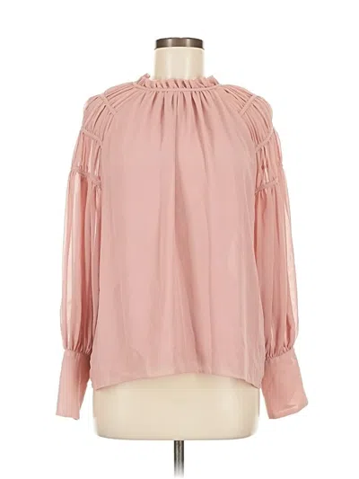 Pre-owned Ann Taylor Long Sleeve Blouse In Pink