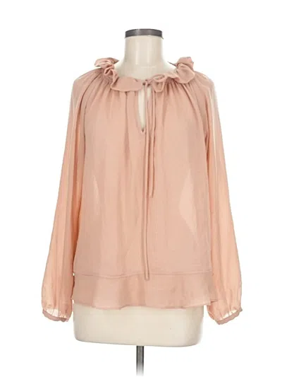 Pre-owned Ann Taylor Long Sleeve Blouse In Pink
