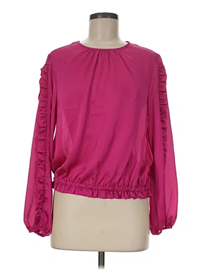 Ann Taylor Long Sleeve Blouse In Pink