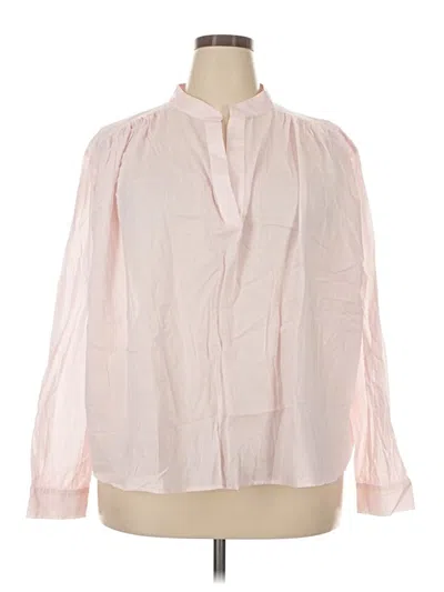 Ann Taylor Long Sleeve Blouse In Pink