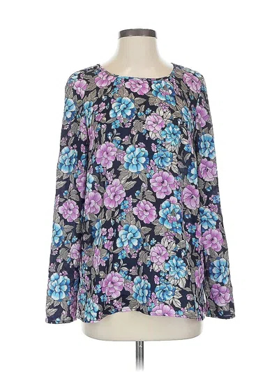 Pre-owned Ann Taylor Long Sleeve Blouse In Purple