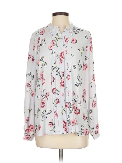 Pre-owned Ann Taylor Long Sleeve Blouse In Purple