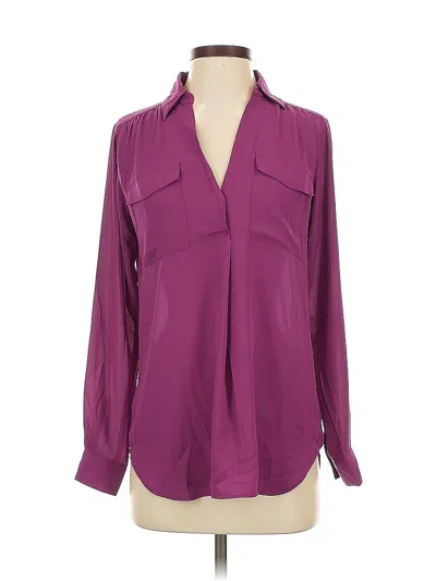 Pre-owned Ann Taylor Long Sleeve Blouse In Purple